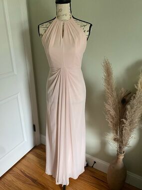 Blush Pink Draped Evening Gown Prom - Size 2